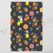 Botanische Zitronen und Orangen Garland Menü Karte (Rückseite)