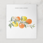 Botanische Zitronen und Orangen Hochzeiten Platzkarte (Außenseite Aufgefaltet)