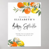 Botanische Zitronen und Orangen Sommerbaby Sprinkl Poster (Vorne)