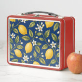 Botanische Zitronenblüte Marineblau Lunchbox (Beispiel)
