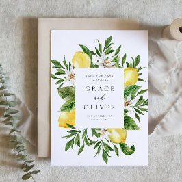 Botanische Zitronenblüten bilden den Sommer Save The Date