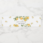 Botanische Zitrusfrüchte Orange Kleine Süsse Kinde Wasserflaschenetikett (Einzelnes Label)