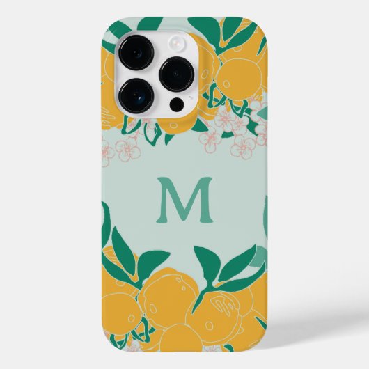 Botanische Zitrusmonogramm Case-Mate iPhone Hülle (Rückseite)