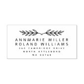 Botanische Zwei Letzte Namen Moderne Rücksendeadre Gummistempel (Prägung)