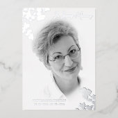 Botanische Zweige aus echtem Schwarz-weißem Foto Folieneinladung (Vorderseite)