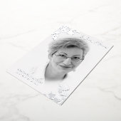 Botanische Zweige aus echtem Schwarz-weißem Foto Folieneinladung (Gedreht)