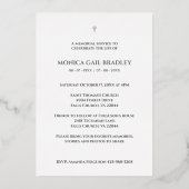 Botanische Zweige aus echtem Schwarz-weißem Foto Folieneinladung (Rückseite)