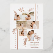 Botanische Zweige Hochzeit 6 Fotos Collage Folieneinladung (Vorderseite)