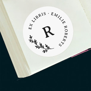 Botanische Zweigniederlassung Erstname Ex Libris Runder Aufkleber