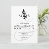 Botanische Zweigstelle Ampere und Mit Monogramm Ho Einladung (Stehend Vorderseite)