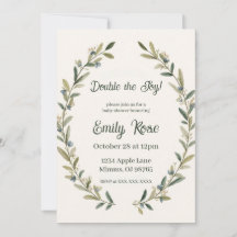 Botanische Zwillinge-Baby-Party Olivenzweig Boho G
