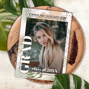 Botanischer Abschluss Boho Ankündigung Postkarte