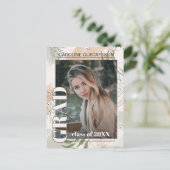 Botanischer Abschluss Boho Ankündigung Postkarte (Stehend Vorderseite)