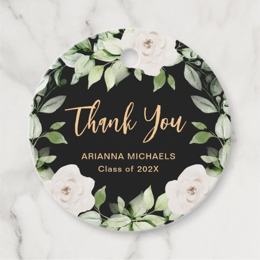 Botanischer Abschluss der Flora Danke, Script Geschenkanhänger (Vorderseite)