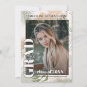 Botanischer Abschluss Floral Boho Ankündigung (Vorderseite)