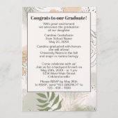 Botanischer Abschluss Floral Boho Ankündigung (Rückseite)