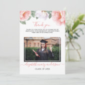 Botanischer Abschluss in rosa Flora Dankeskarte (Stehend Vorderseite)