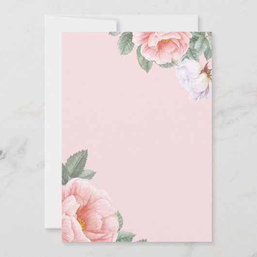 Botanischer Abschluss in rosa Flora Dankeskarte (Rückseite)