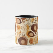 Botanischer Abstract-Kaffeebecher – Sanfte Erdtöne Tasse (Zentrum)