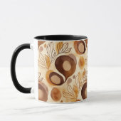 Botanischer Abstract-Kaffeebecher – Sanfte Erdtöne Tasse (Links)
