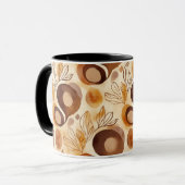 Botanischer Abstract-Kaffeebecher – Sanfte Erdtöne Tasse (Vorderseite Links)