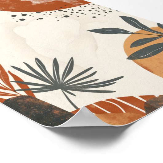Botanischer Abstrakt Boho Poster (Ecke)