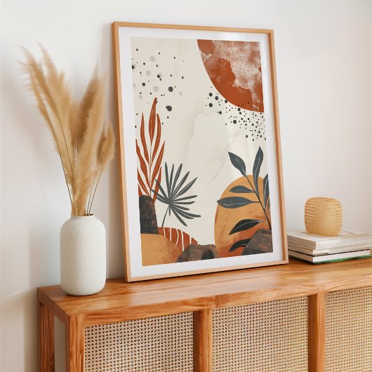 Botanischer abstrakter Boho Poster