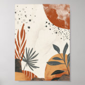 Botanischer abstrakter Boho Poster (Vorne)