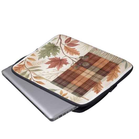 Botanischer Abstrakter Laptop-Sieb - Erdnähe Blätt Laptopschutzhülle (Vorne Knopf)