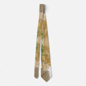 Botanischer Abtract Earth Tone Krawatte (Rückseite)