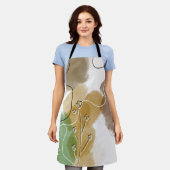 Botanischer Abtract Earth Tone Schürze (Getragen)