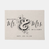 Botanischer Ampersand neu verheiratet Herrn & Mrs. Fußmatte (Vorderseite)