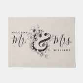 Botanischer Ampersand neu verheiratet Herrn & Mrs. Fußmatte (Vorderseite)