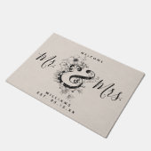 Botanischer Ampersand neu verheiratet Herrn & Mrs. Fußmatte (Schrägansicht)