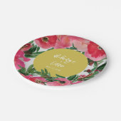 Botanischer Anemone-Hochzeit Pappteller (Schrägansicht)