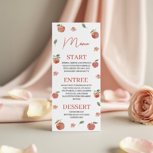 Botanischer Apfel Unserer Augen Menu 4x9 Karte