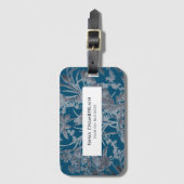 Botanischer Aquamariner Chinoiserie Custom Gepäcks Gepäckanhänger (Vorderseite Vertikal)