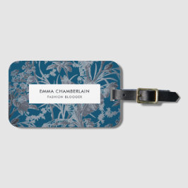 Botanischer Aquamariner Chinoiserie Custom Gepäcks Gepäckanhänger