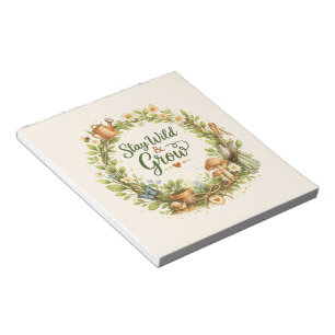 Botanischer Aquarell-Blumenkranz Inspirierend  Notizblock