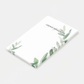 Botanischer Aquarell-Ölzweig-Monogrammname Post-it Klebezettel (angewinkelt)