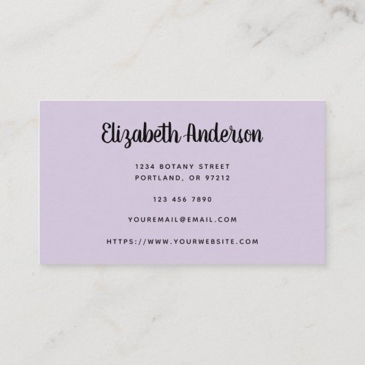 Botanischer Aquarellboho Visitenkarte (Rückseite)