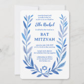 Botanischer Aquarellstern von David Bar Bat Mitzva Einladung (Vorderseite)