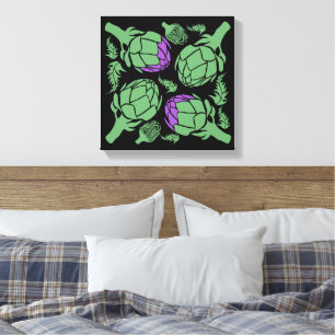 Botanischer Artischocken-Kunst-Wohndesign Leinwanddruck