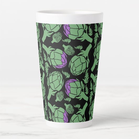 Botanischer Artischocken-Kunst-Wohndesign Milchtasse (Vorderseite)