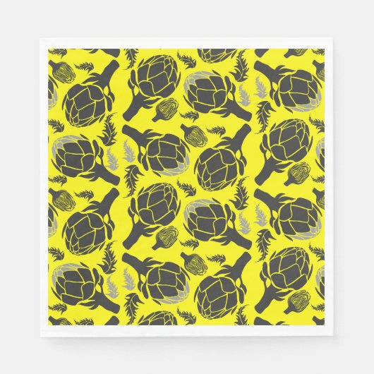 Botanischer Artischocken-Kunst-Wohndesign Serviette (Vorderseite)