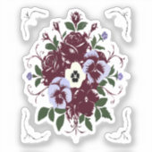 Botanischer Aufkleber – Bündel violetter Rosen (Vorderseite)
