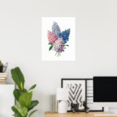 Botanischer Ausdruck LILACS Bouquet Poster (Heimbüro)