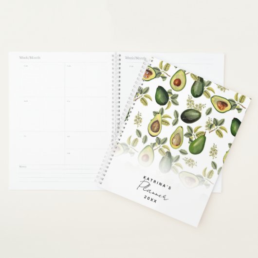Botanischer Avocado Aquarellfarbe Monatlich Planer (Anzeige)