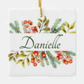 Botanischer Banner personalisiert Keramikornament (Vorderseite)