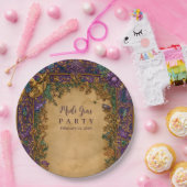Botanischer Barock Mardi Gras Maskenball Pappteller (Party)